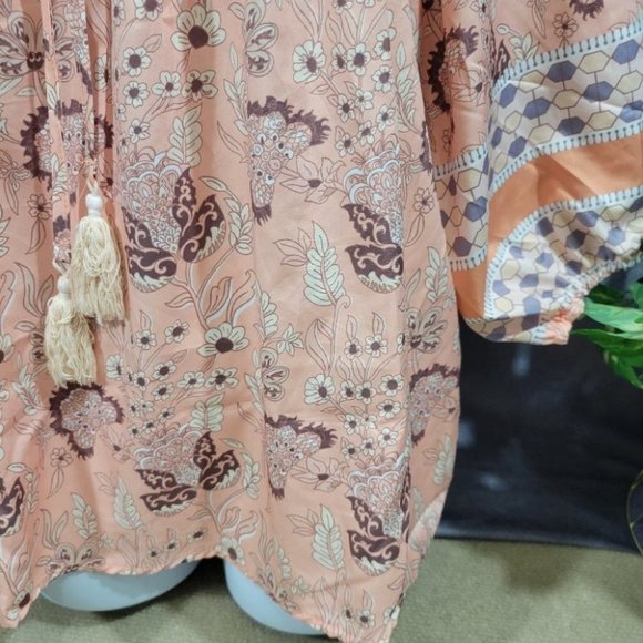 MISSLOOK Bohemian Style Puff Sleeve Blouse Size Medium - Picture 3 of 12